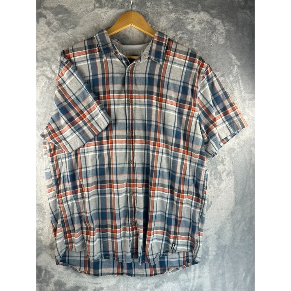 Prana Shirt Mens Size XL Gray Plaid Short Sleeve Outdoor Hiking Casual - Picture 5 of 9